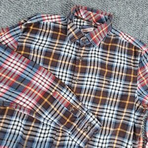 Johnnie-O Hangin' Out Flannel Shirt Men's Large Plaid Button Down Long Sleeve